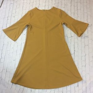 Philosophy Bell Sleeve Mustard Dress SZ Med